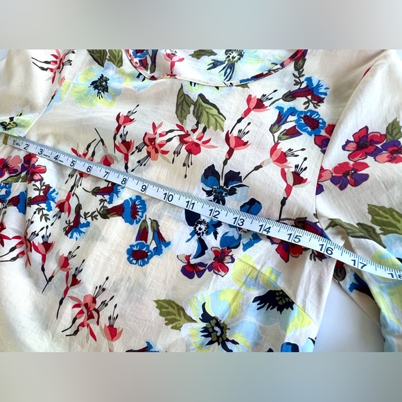 Jane & Delancey Boho Cream Floral 3/4 Bell Sleeve Blouse Size XS - Picture 9 of 13